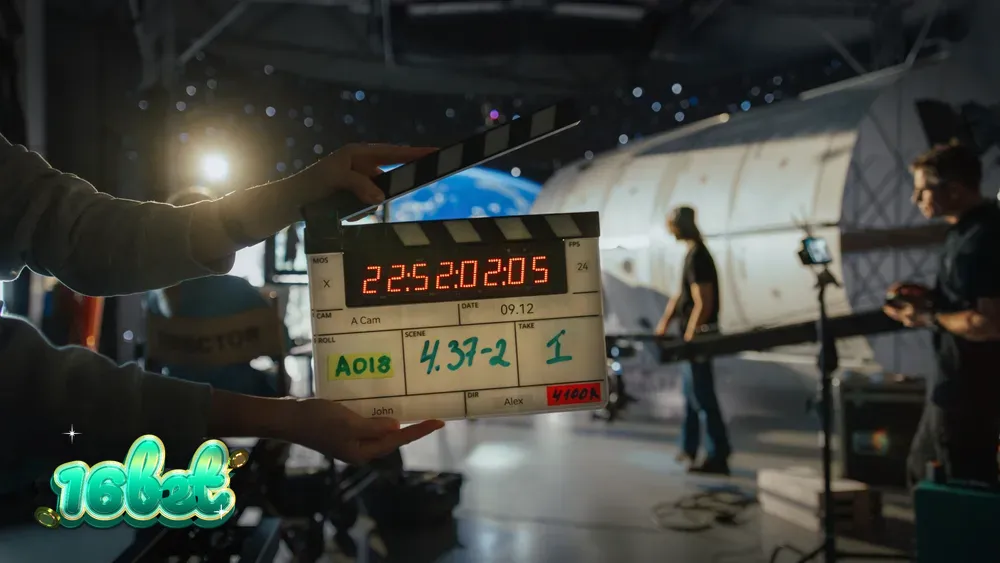 Cena cinematográfica estilizada representando a atmosfera de um slot temático de filme.